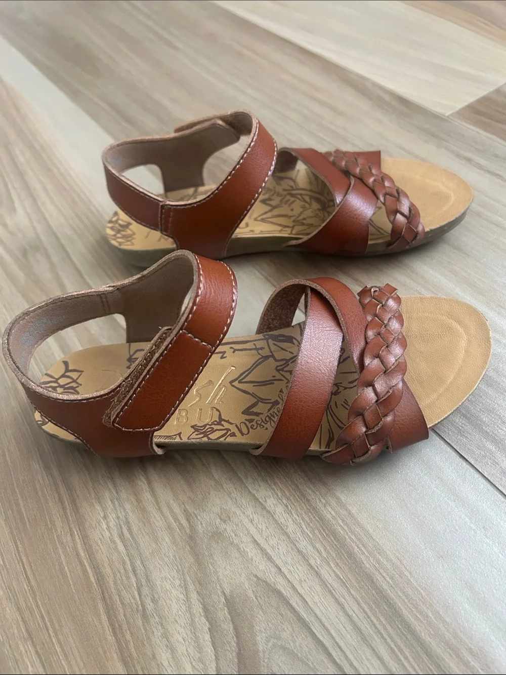 Brown Strappy Braided Sandals